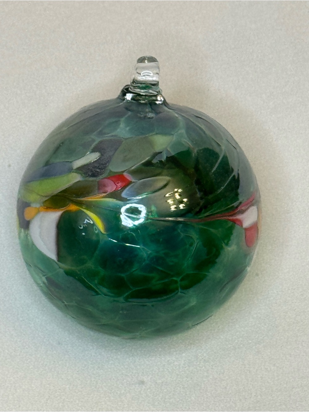 Zorza Poland Hand Blown Art Glass Ornament Spherical Bauble